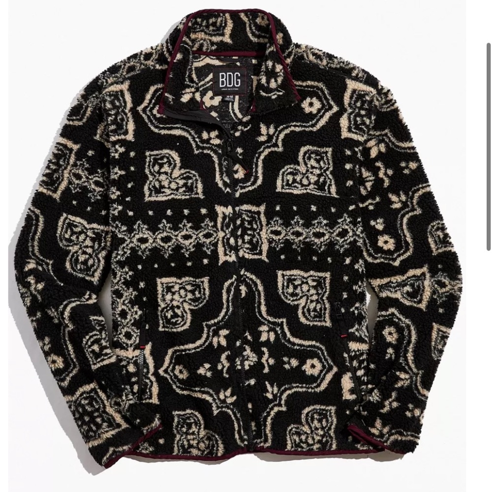 BDG Bandana Pattern Sherpa Jacket